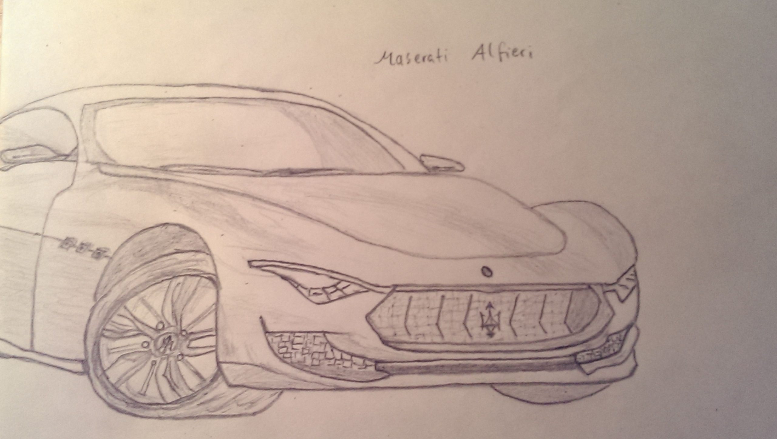 maserati alfieri auto zeichnung